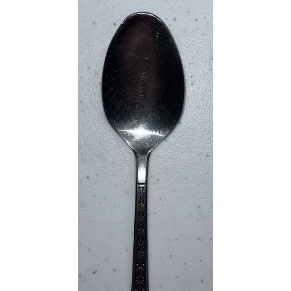 Interpur FLORENZ Stainless 1 Petal Black Textured Spoon ~6.5” - Picture 2 of 7